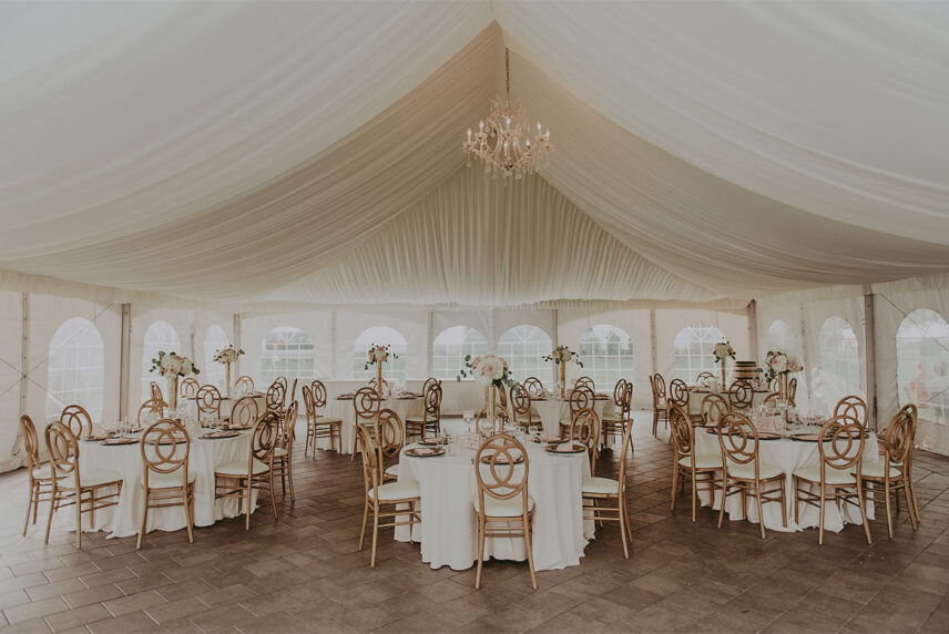Winery wedding tent at Sue Ann Staff Estate Vineyard in Jordan Ontario