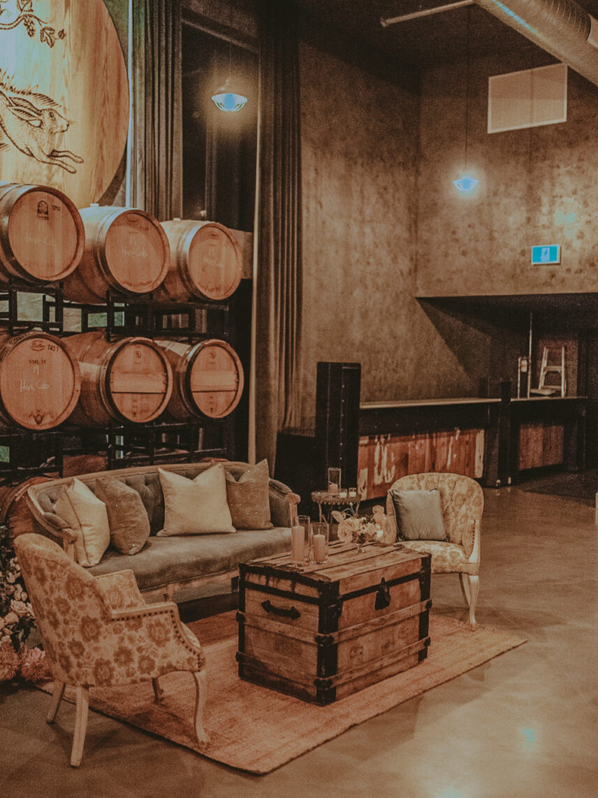 Inside the Hare Wine Co. wedding venue.