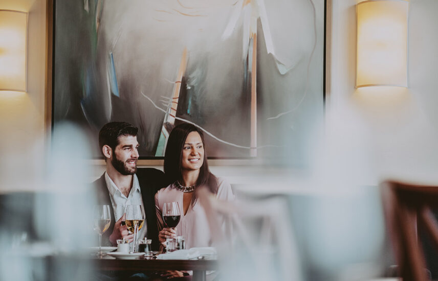 Couple dining at Inn On The Twenty in Jordan Village