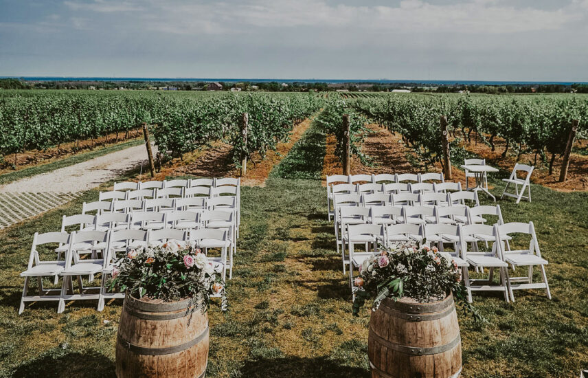Wedding venue aisle at The Escarpment Site at Inn On The Twenty in Jordan Village