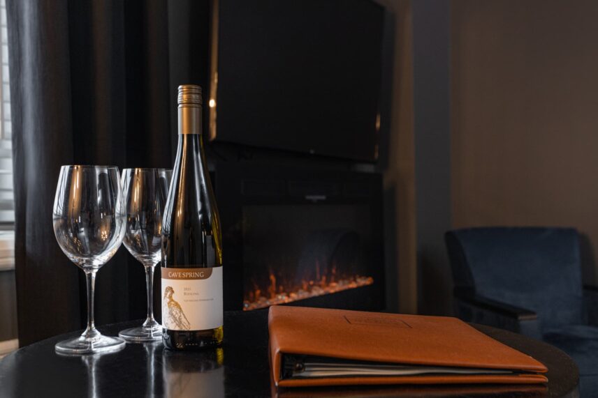 Cave Spring Riesling in a Jordan House Premium Room in Niagara-on-the-Lake - Vintage Hotels