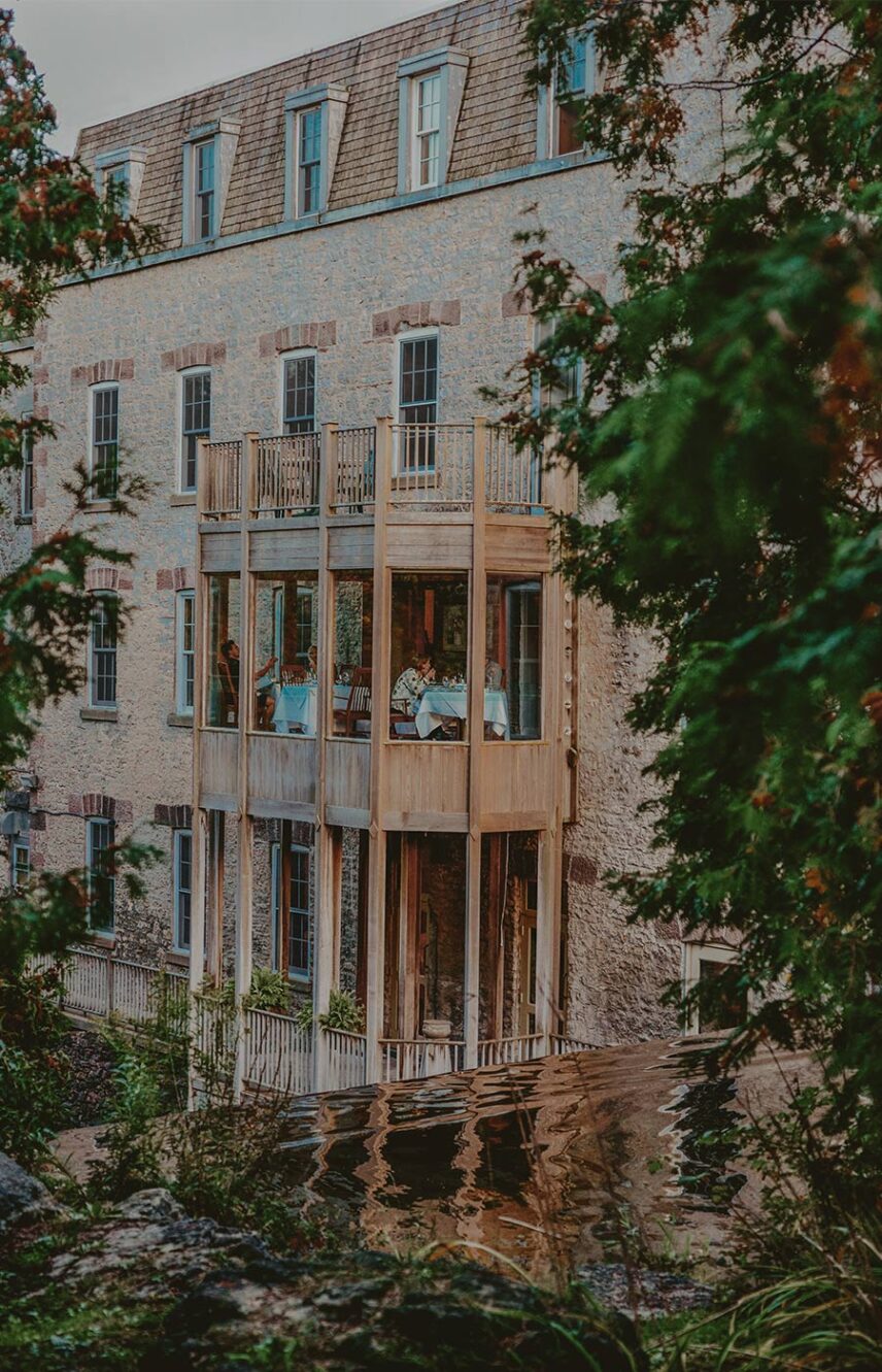 Outdoor view of patio dining at Millcroft Inn & Spa in Caledon
