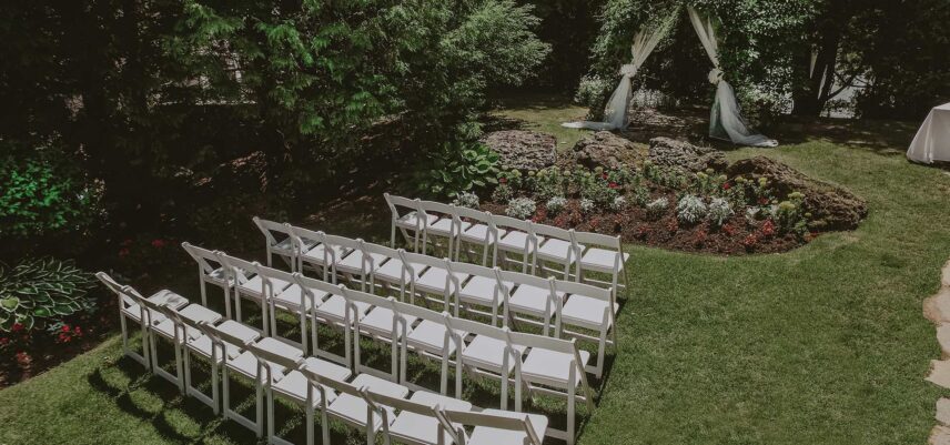 Wedding venues can hold up to eighty guests at Millcroft Inn & Spa in Caledon