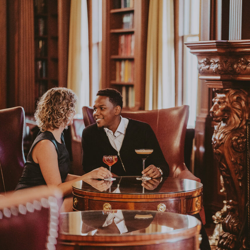 Couple having cocktails at Churchill Lounge at Prince of Wales in Niagara-on-the-Lake