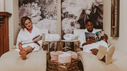 A couple relaxing at Secret Garden Spa at Prince of Wales in Niagara on the Lake