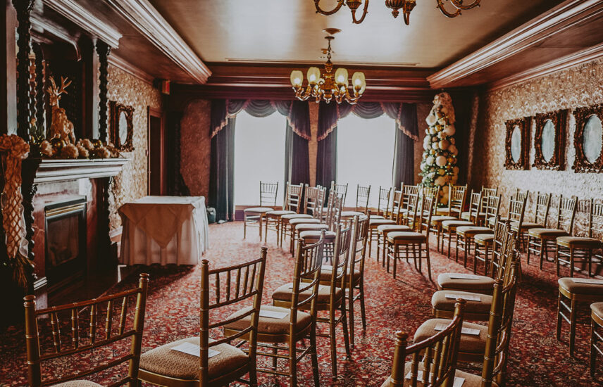 Arc wedding front layout of Hampton Court wedding venue at the Prince of Wales Hotel in Niagara-on-the-Lake