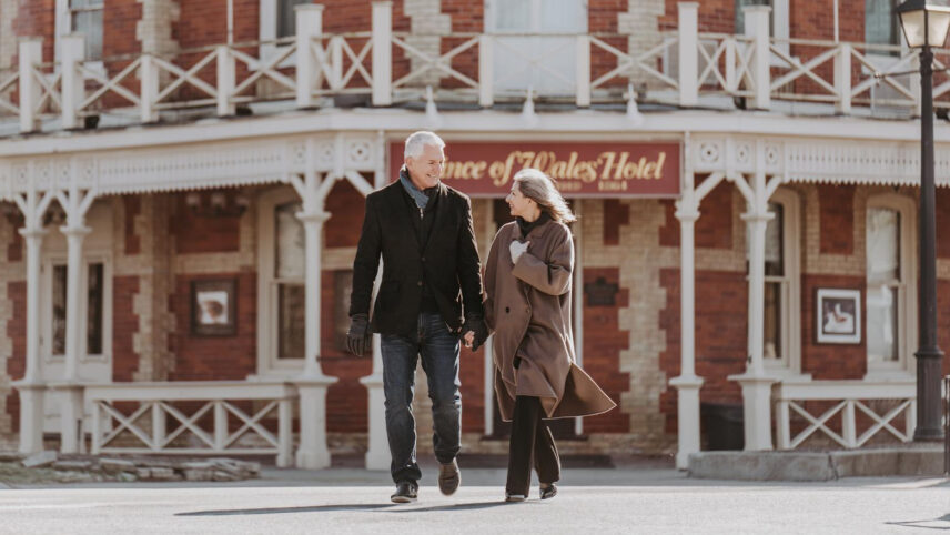 A couple enjoying their winter getaway to Niagara-on-the-Lake.