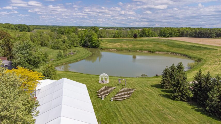 Wedding tent and ceremony at Sue Ann Staff Estate Winery