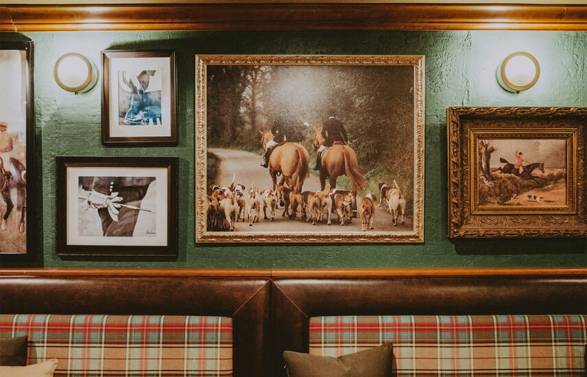 Art on a wall at the Vintages Wine Bar & Lounge at Pillar and Post