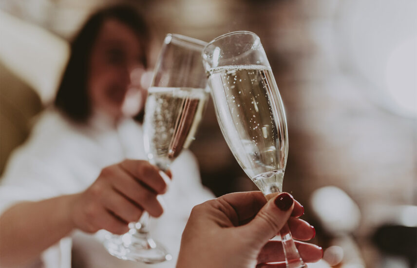 Toasting with sparkling wine at Pillar and Post