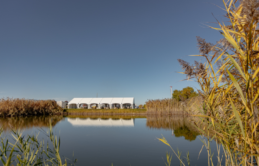Bella Terra Vineyards Pond and Wedding Tent in Niagara on the Lake